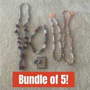 Handmade in Belize Colorful Beaded Necklace/ earring‎ Set